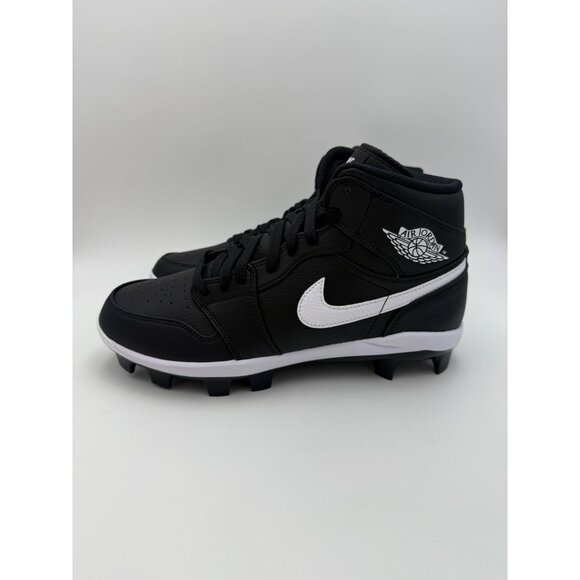 Size 9 - Nike Air Jordan 1 Retro MCS 'Black White' Baseball Cleats - Picture 5 of 8